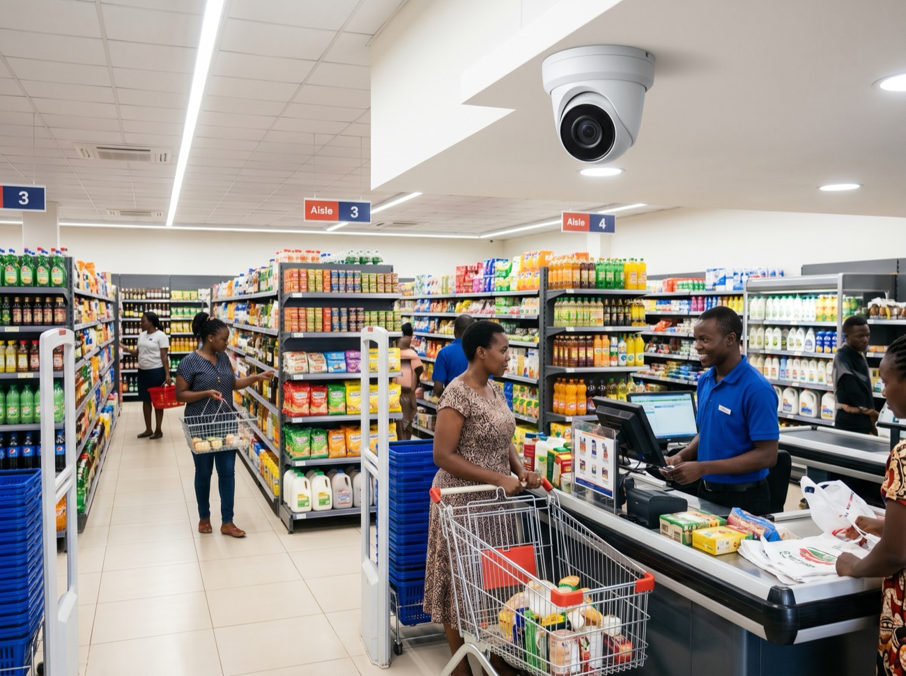 A Ugandan shop protected by a Verisko camera.